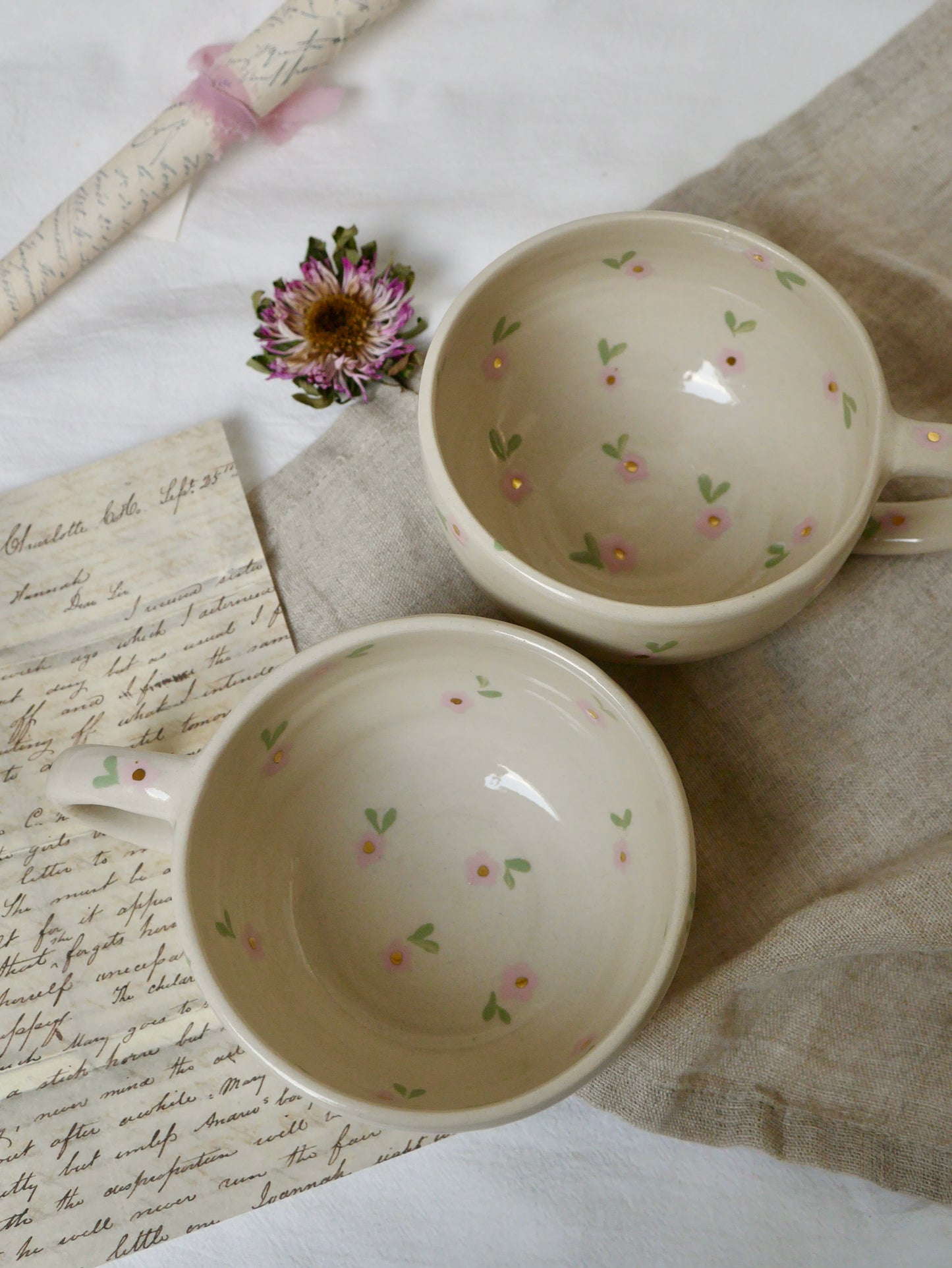 Grande tasse Myosotis "Rose"
