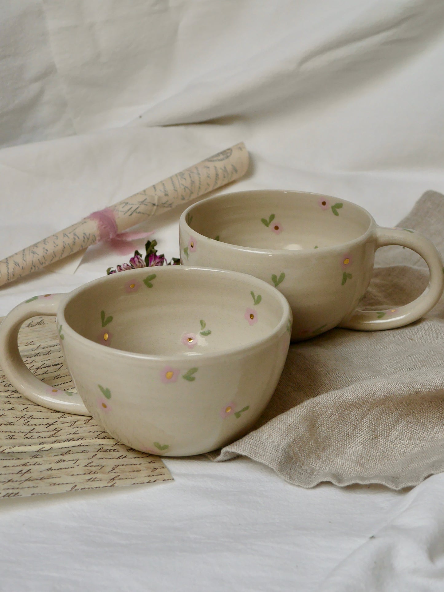 Grande tasse Myosotis "Rose"