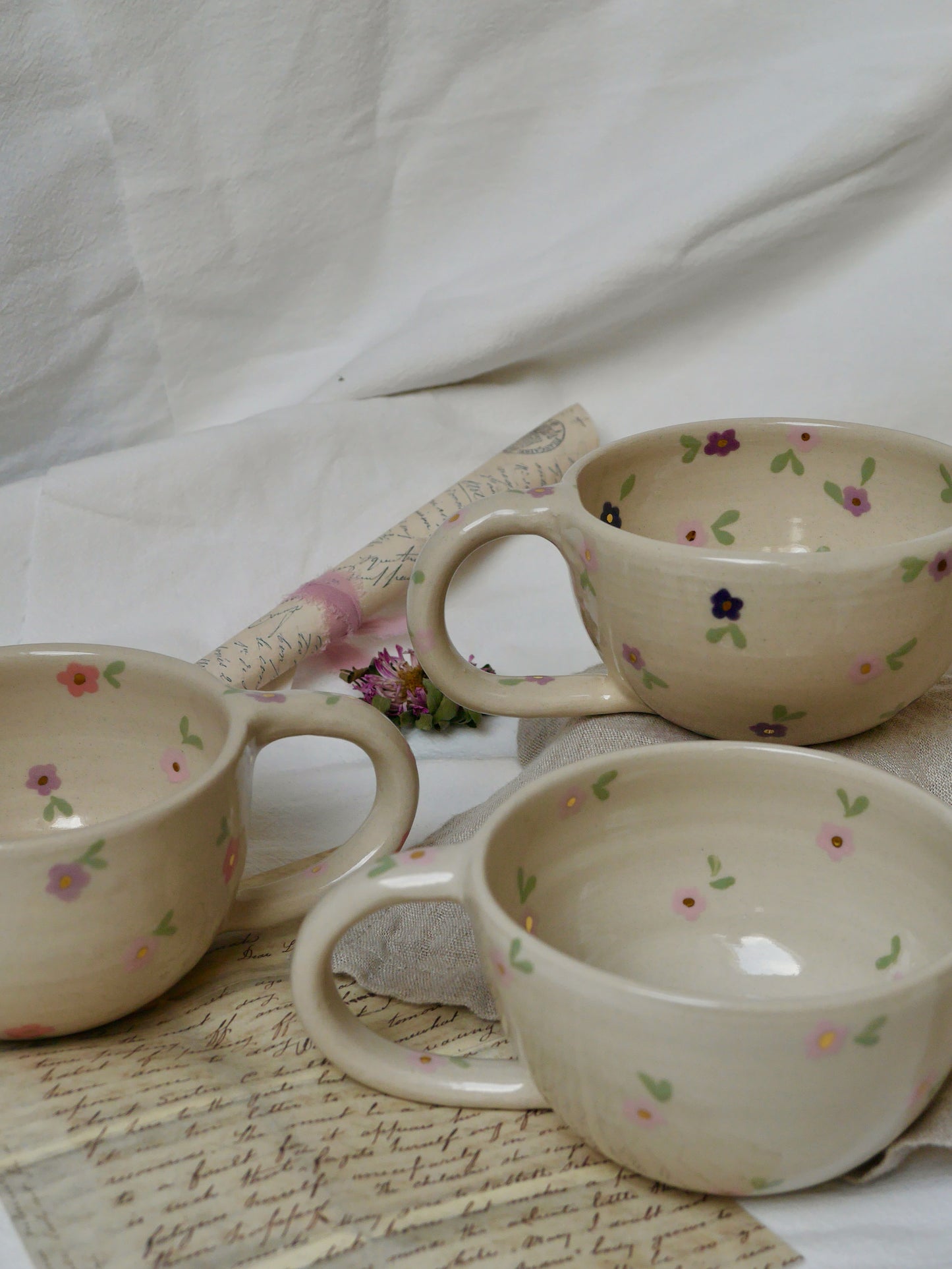 Grande tasse Myosotis "Rose"